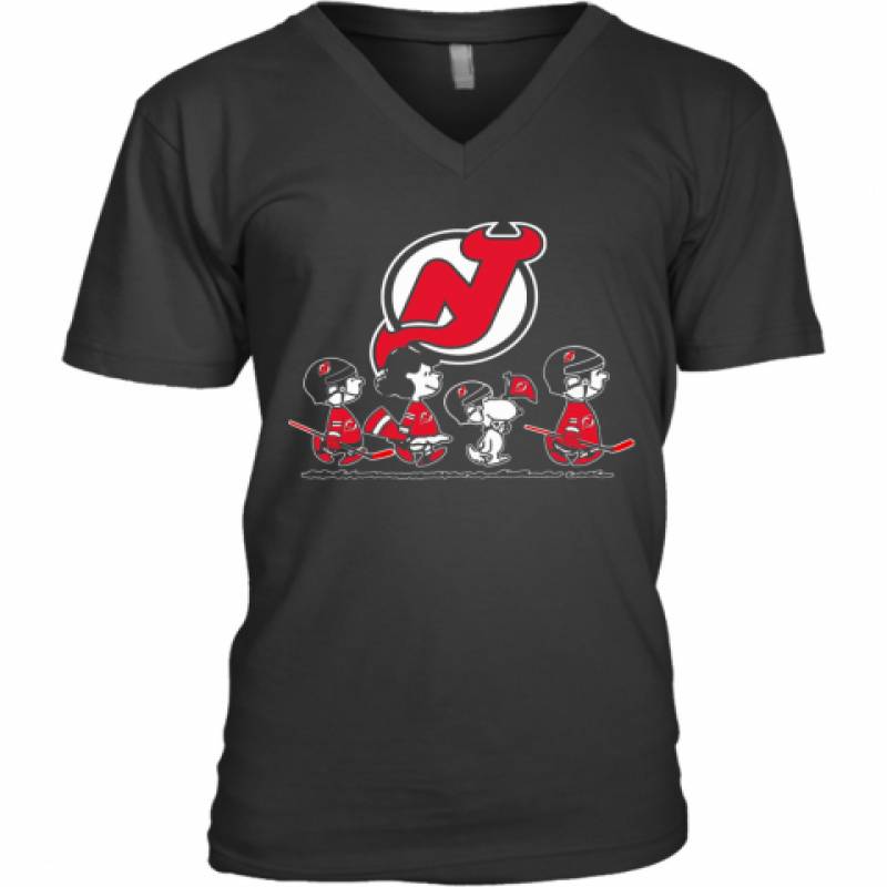 The Peanuts New Jersey Devils Hockey Logo V-Neck T-Shirt