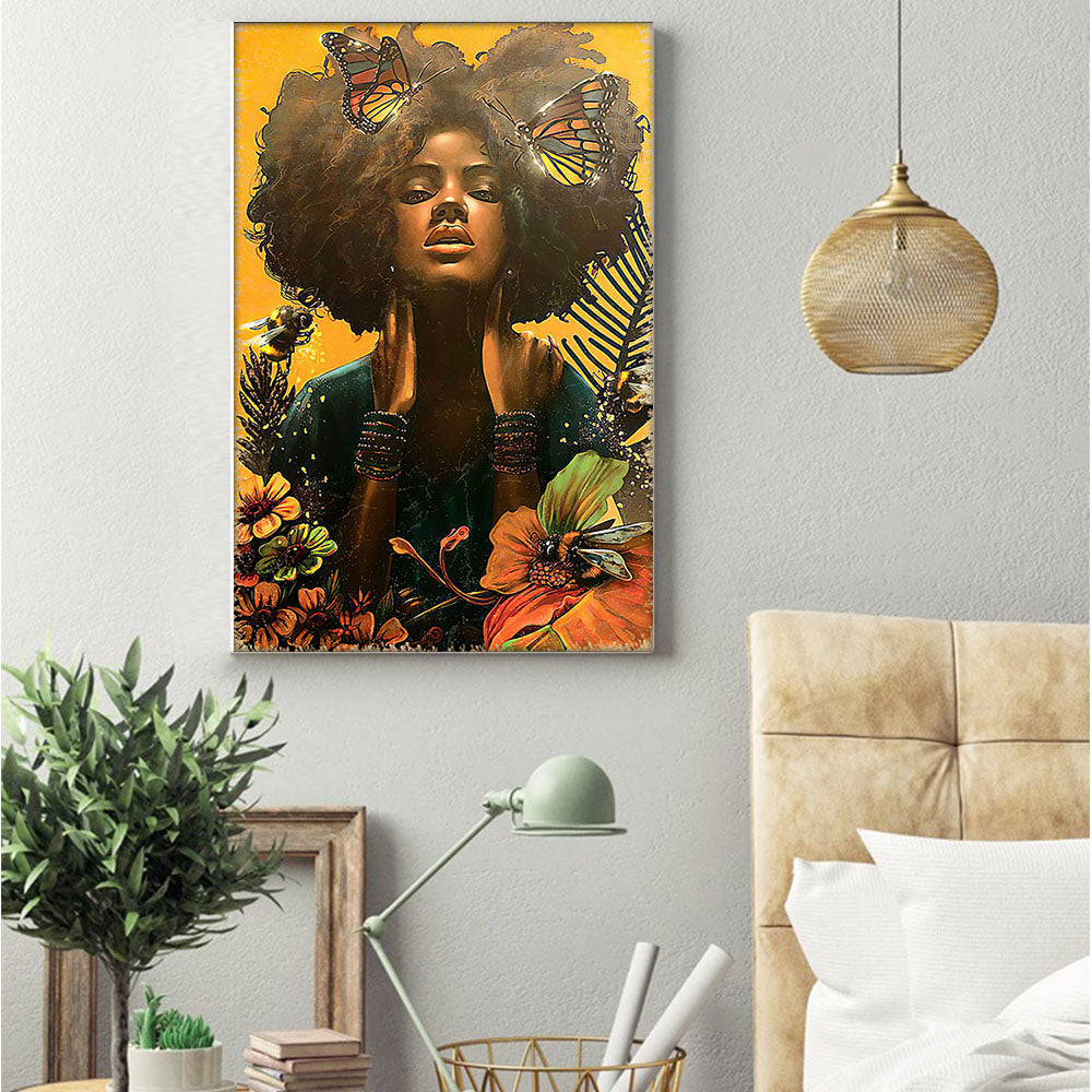 Afrocentric Canvas Modern Afro Art Print Poster Art Prints Afro Women ...
