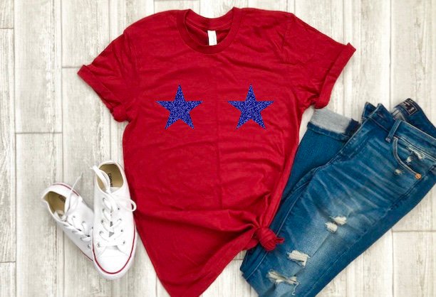 Peckshirt Star Bra Shirt, 4Th Glitter Star Shirt, 4Th Of July Glitter Shirts, Glitter Star Bra Tee, Glitter Star Tee, 4Th Of July Tee, 4Th Of July Bra - Print In Your Way