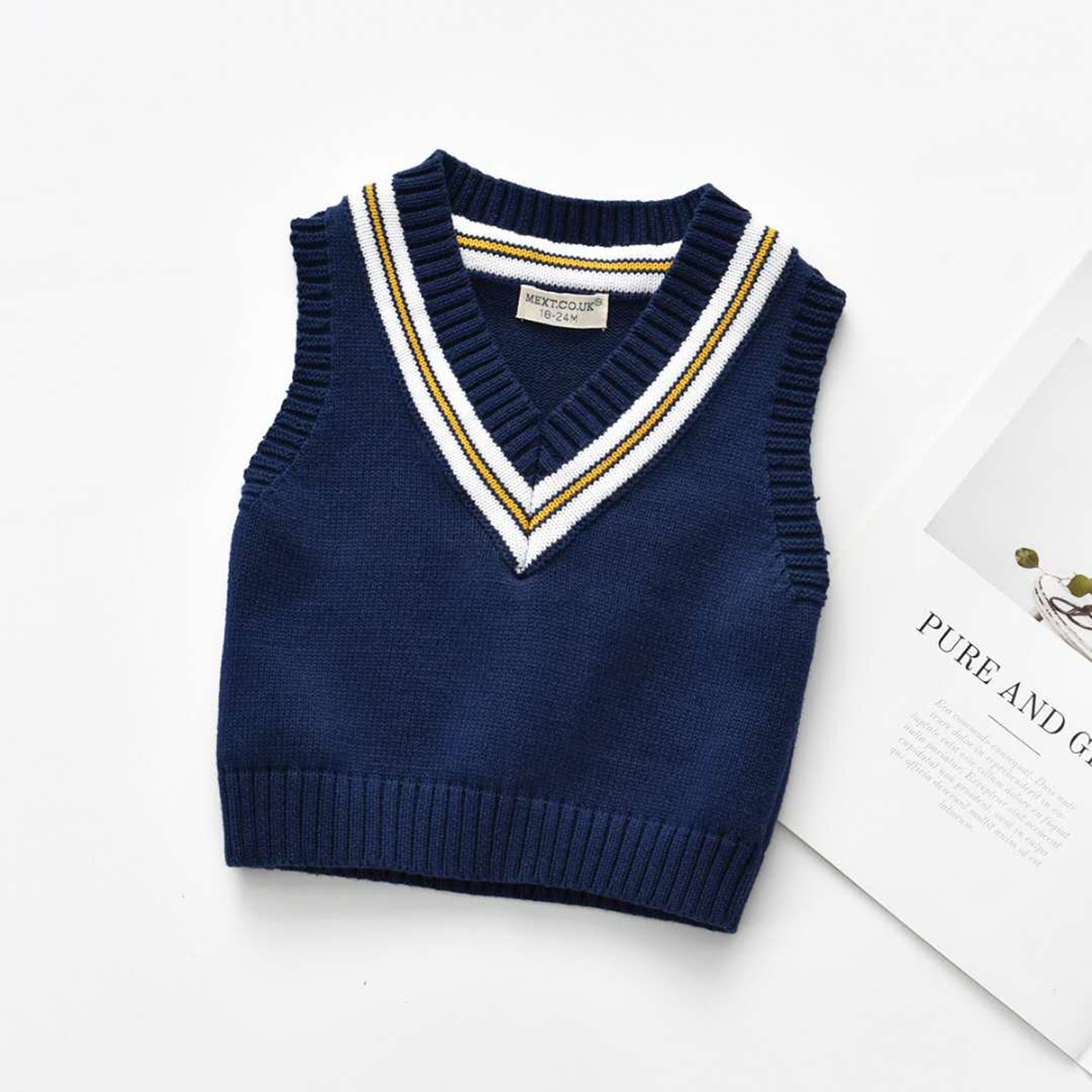 Children’s Vest Sweater Knitting Thick Needle Sleeveless Pullover V-neck Casual Autumn WInter Kid Boy Girl Sweater alx