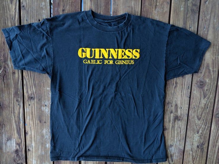 Vintage 90S Puffy Paint Guiness Beer Slogan Shirt