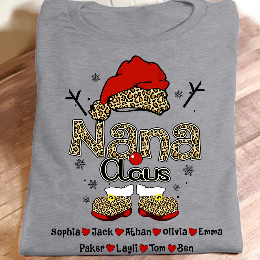 Nana Claus – Leopard Art – T | Personalized T-Shirt