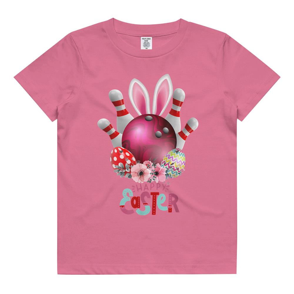 Bowling Happy Easter Day Bunny Eggs Gift Kids T Shirt