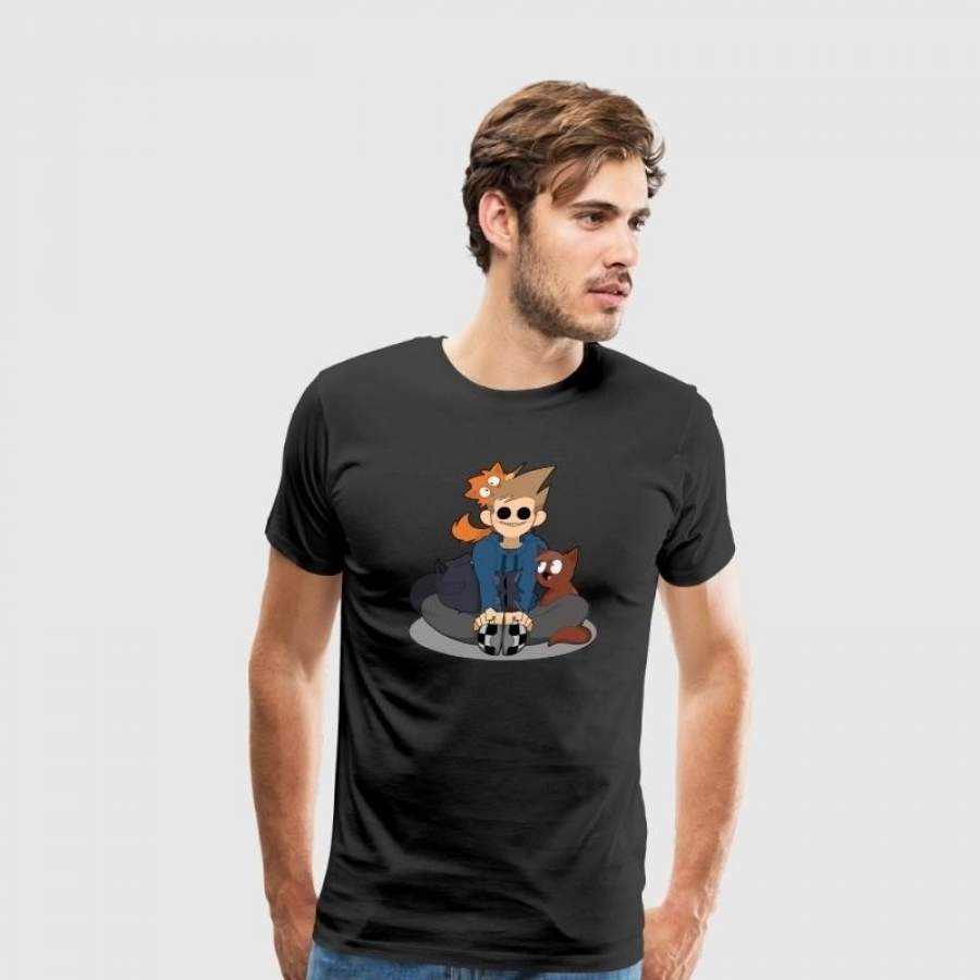 Mens Eddsworld Kitten Shopping Funny Print Tshirt