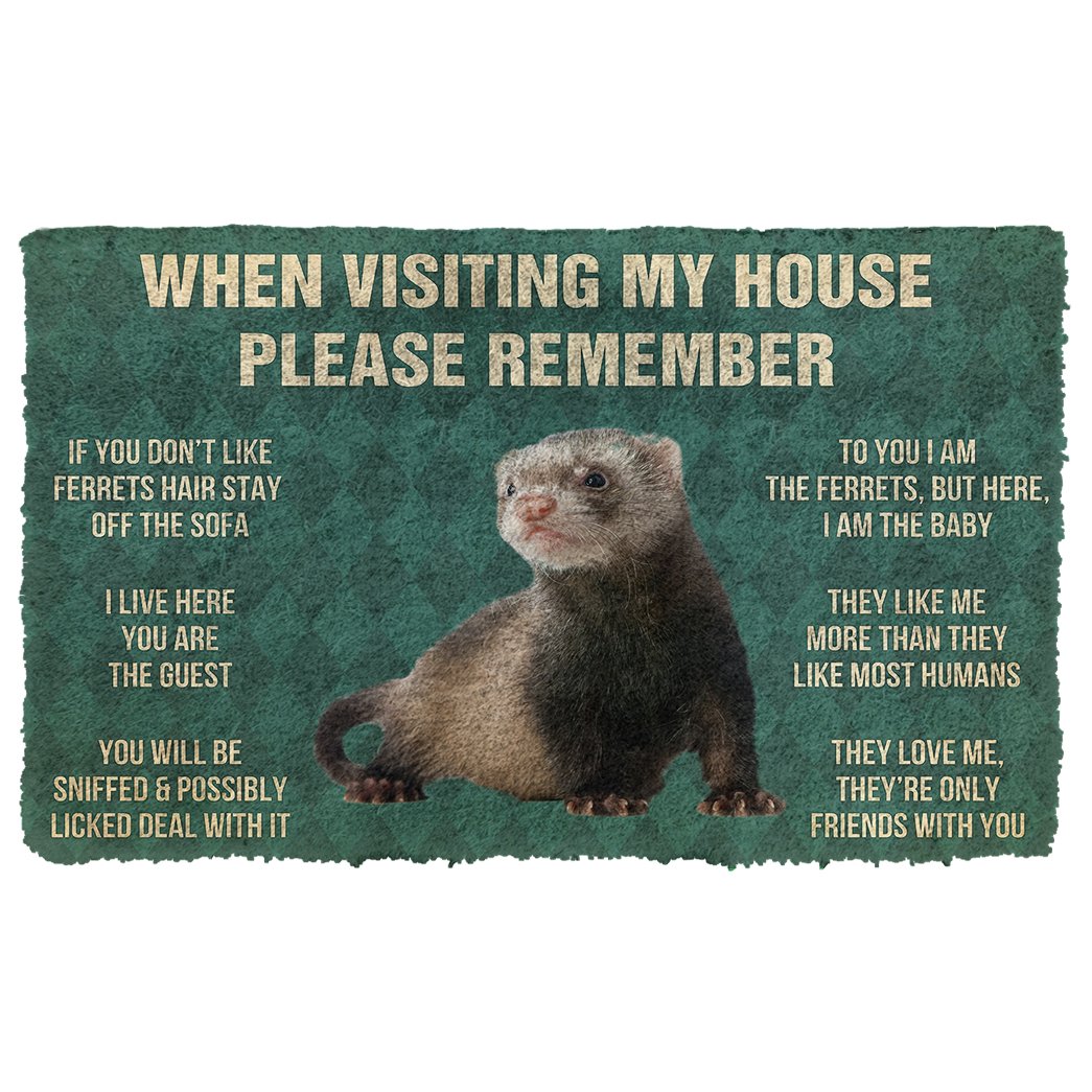 Gearhumans  GEARHUMAN 3D PLEASE REMEMBER BLACK FOOTED FERRETS DOORMAT