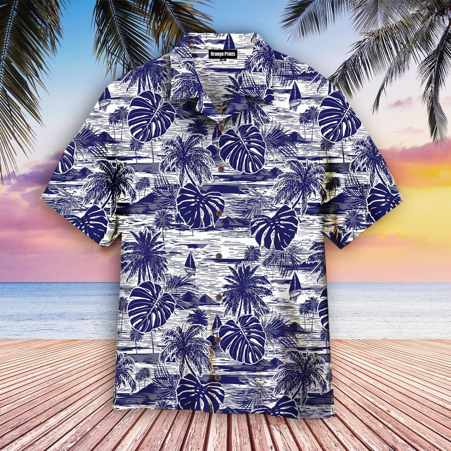 Blue Retro Hawaiian Island Shirt For Men Women Ha70109