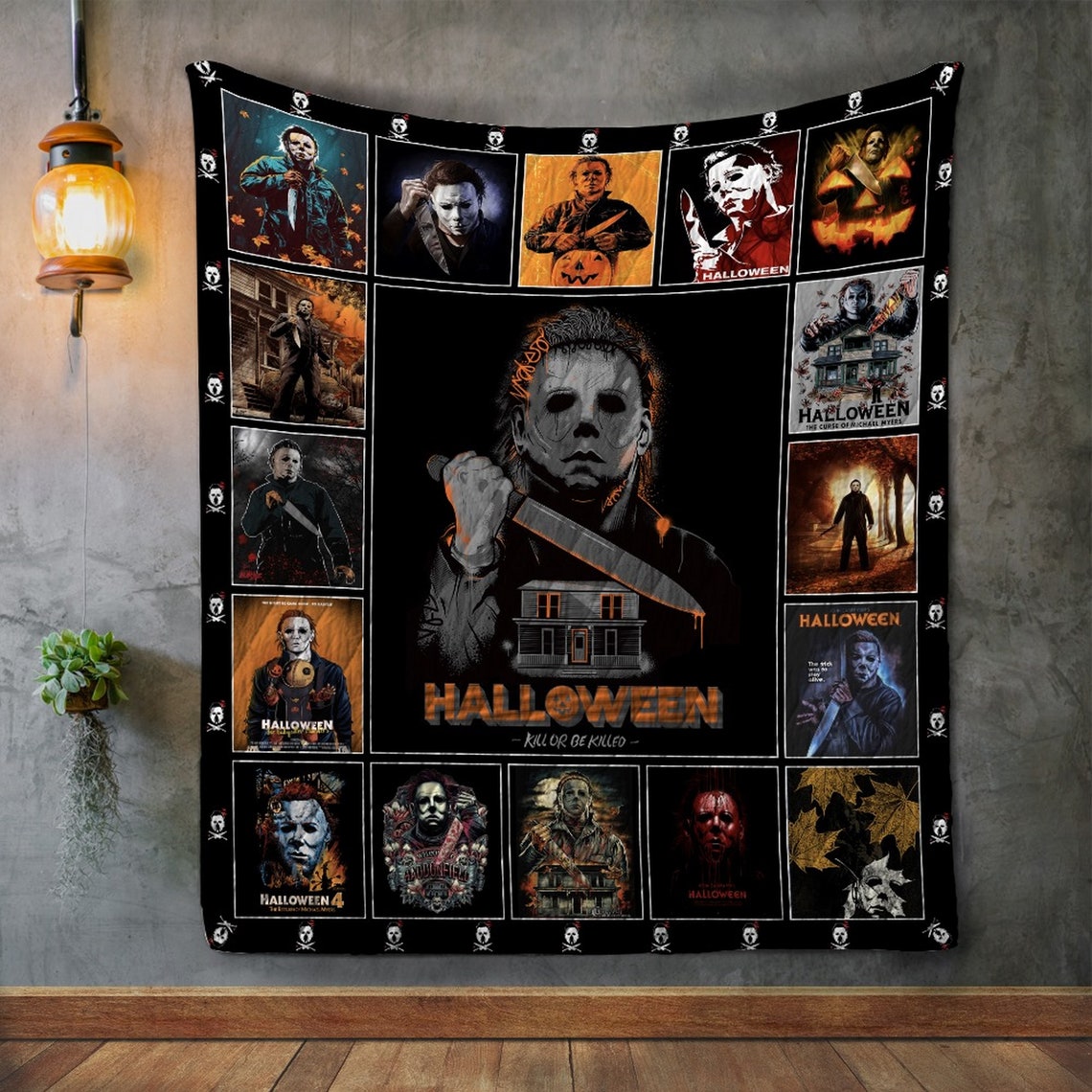 Super Clear 3D Michael Myers Bed Blanket Office Home Hiking Picnic Thick Quilt Fashionable Bedspread Flannel Blanket. alx