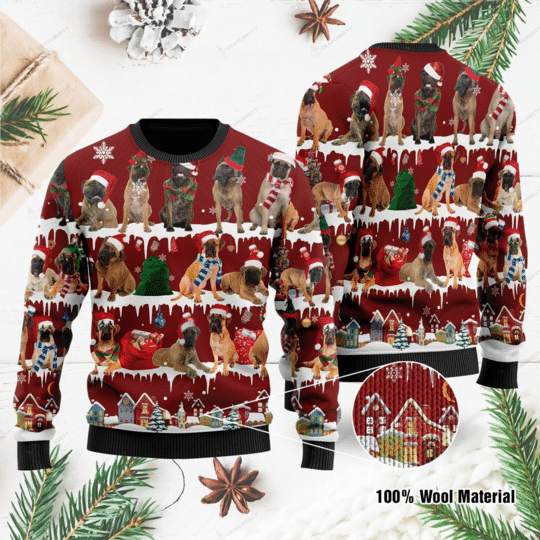 BULLMASTIFF CHRISTMAS UGLY SWEATER HN141254