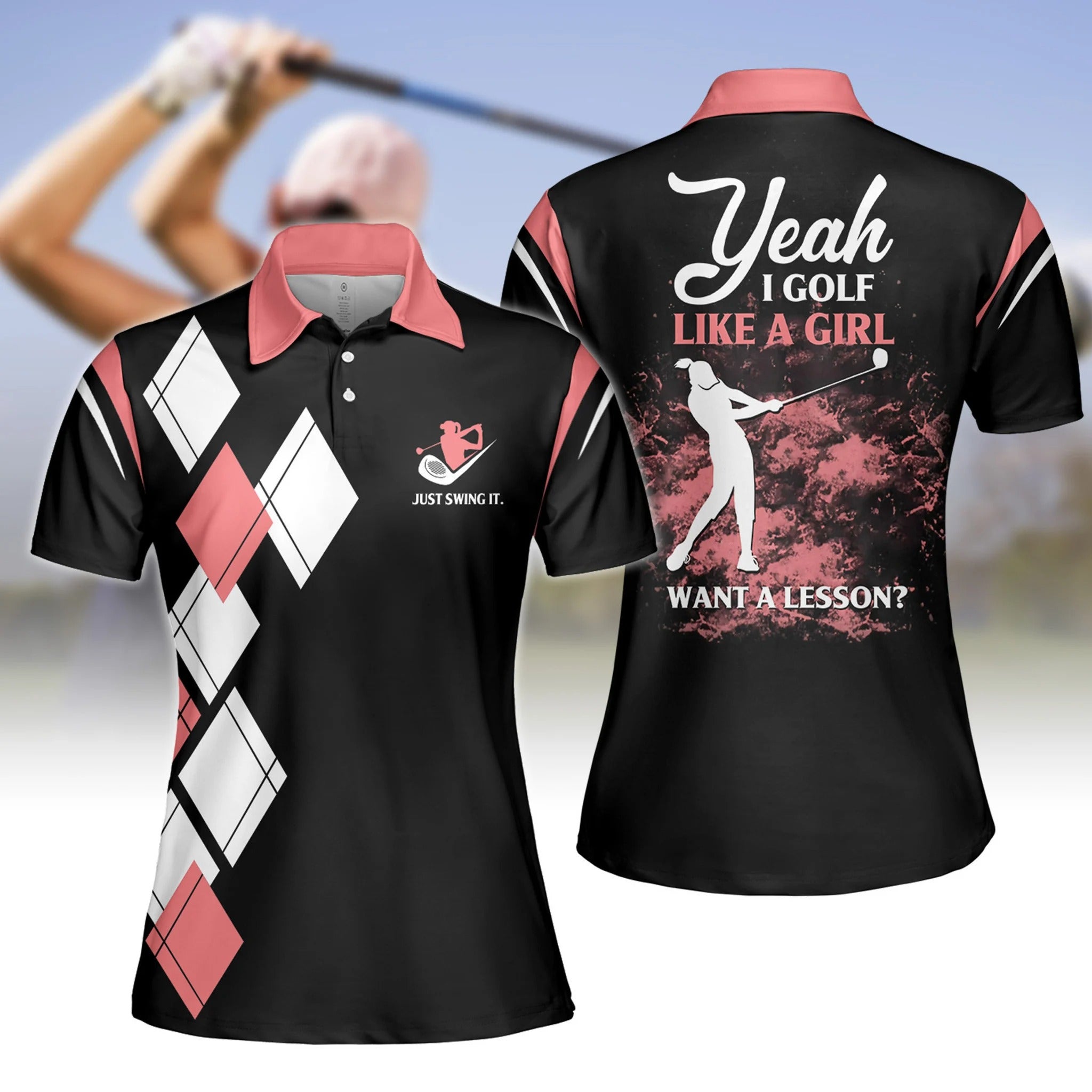 Yeah I Golf Like A Girl Women Polo Shirt, Golf Shirt For Her