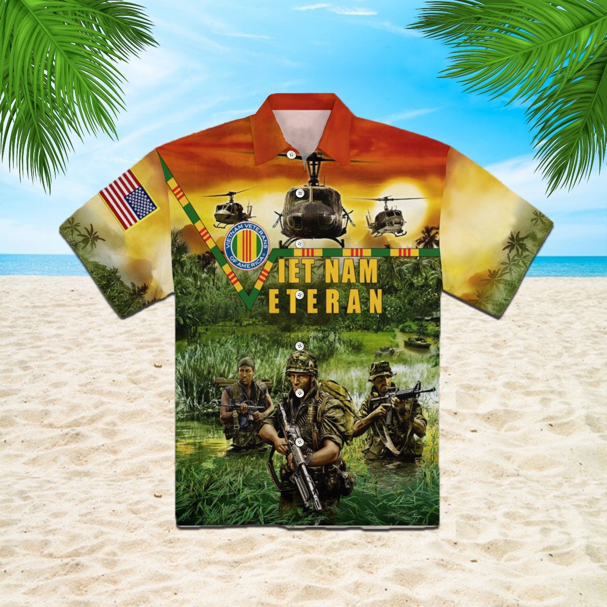 Vietnam Veteran Of America Hawaii Unisex Print Aloha Short Sleeve Casual Shirt Ha49411