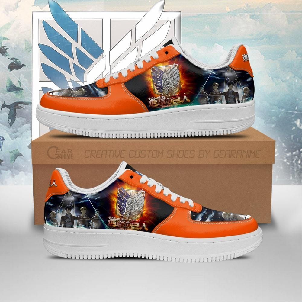 Attack On Titan Aot Air Force Shoes Sneakers Custom Anime V5