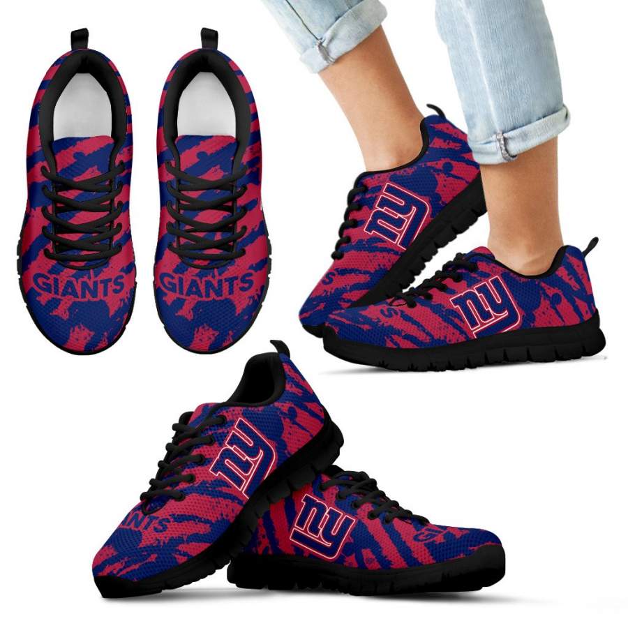 Stripes Pattern Print New York Giants Sneakers