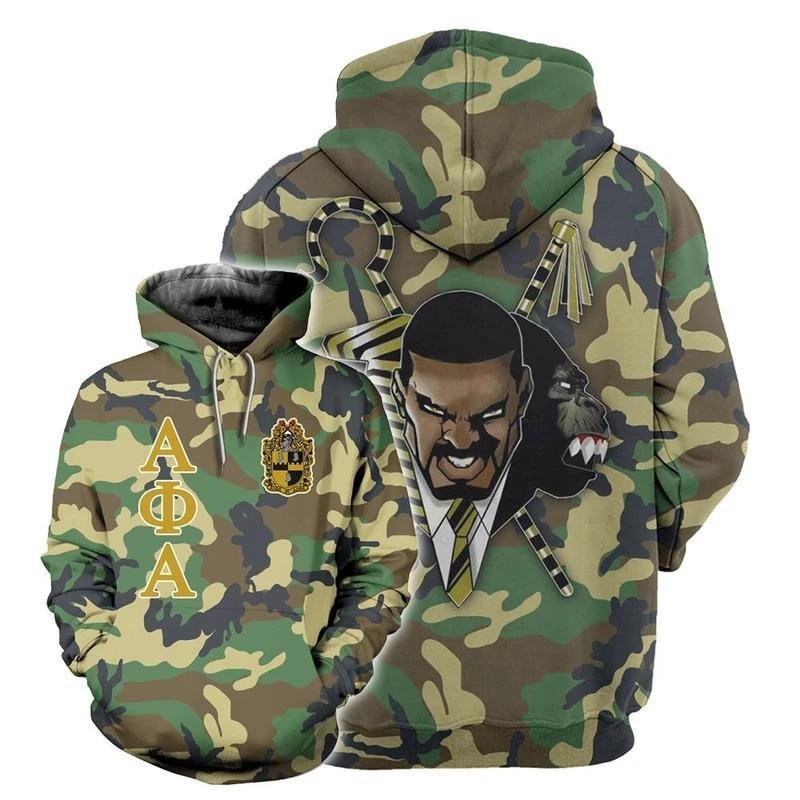 Fraternity Hoodie – Camouflage Alpha Phi Alpha Pullover