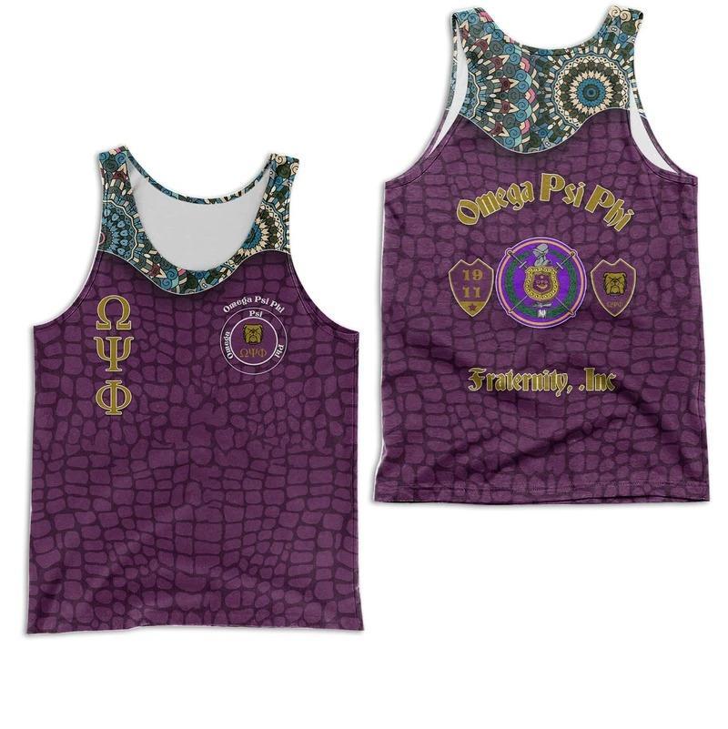 Wonderprint Tank Top Floral Omega Psi Phi Men Tank Top