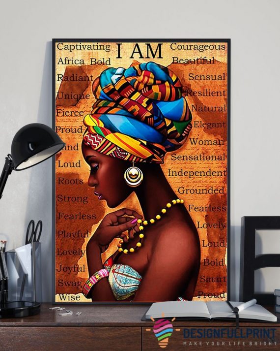 Black Pride I Am Black Girl Black Queen Beauty Smart African American Girl Poster Hg Afro Proud Black And Proud 365