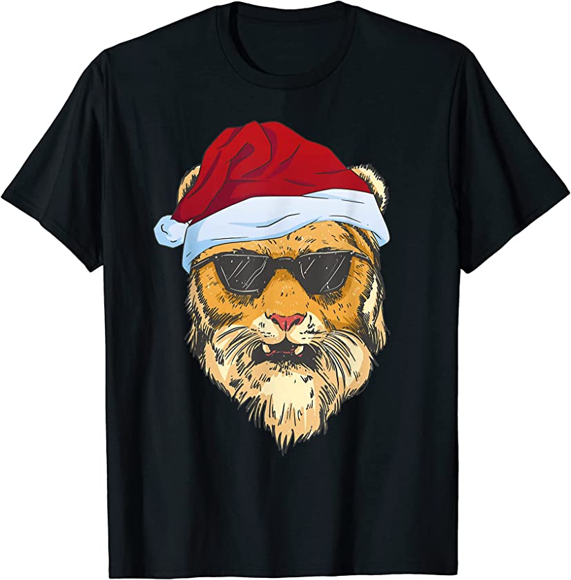 Bengal Tiger Face Christmas Sunglass Growling Bengal Tiger T-Shirt