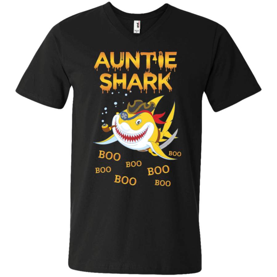 AGR Untie Shark Boo Boo Boo Pirate Shark Halloween Unisex V-neck