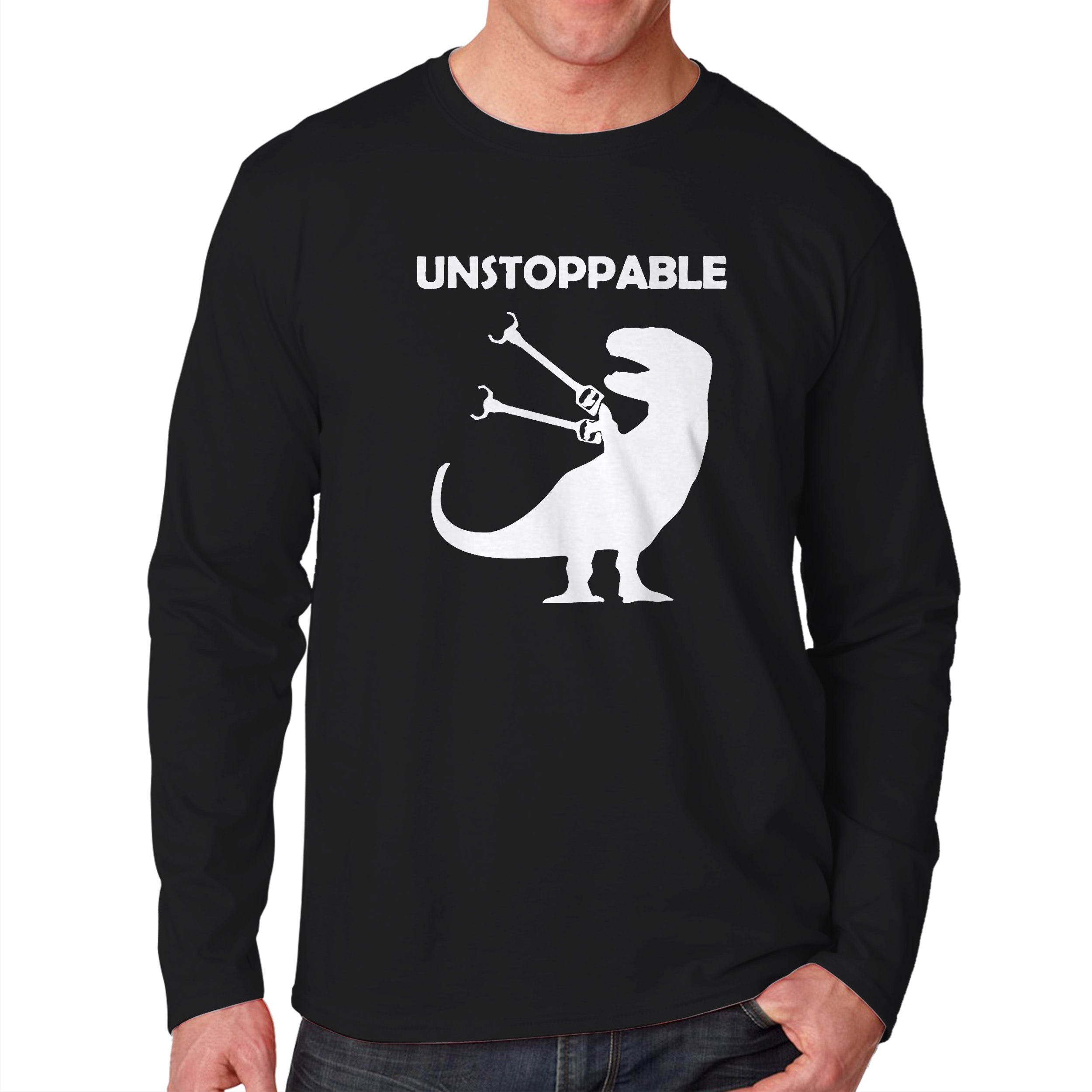 Unstoppable Funny Dinosaur Unisex Long Sleeve T-Shirt Tee