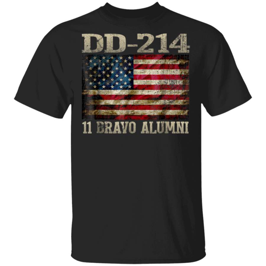 Vintage DD214 US Army 11 BRAVO Alumni American Flag TShirt