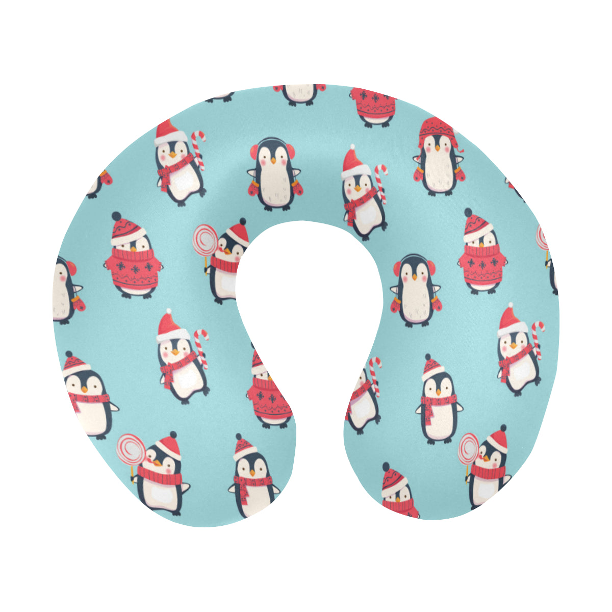 Cute Penguin Christmas  Design Pattern U-Shaped Travel Neck Pillow