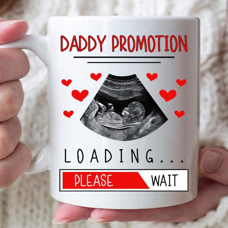 Personalized Gift For First Time Dad Loading Please Wait Custom Ultrasound Photo Mug