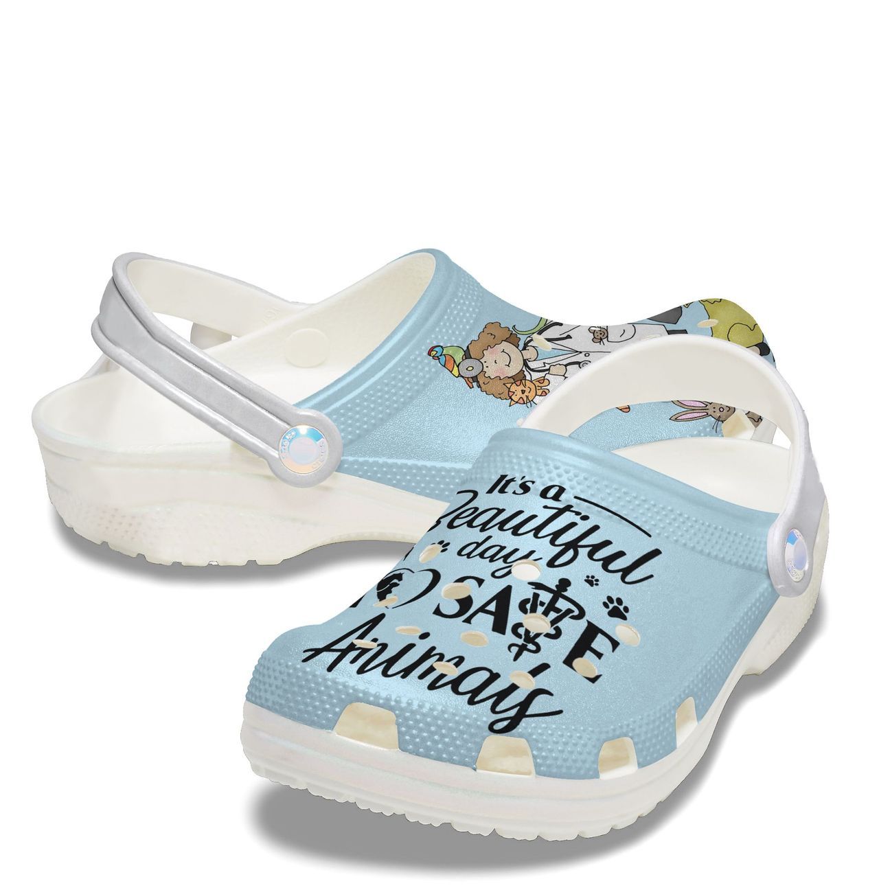 Vet Tech Personalized Clog, Custom Name, Text, Color, Number Fashion Style For Women, Men, Kid, Print 3D A Beautiful Day