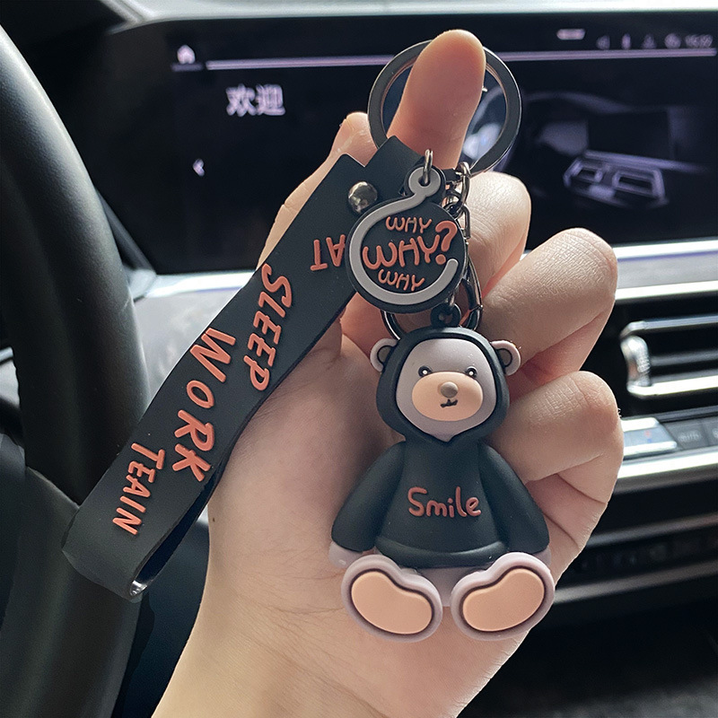 Sweater Bear Doll Key Chain Female Cute Couple Gift Decoration Car Key Chain Children’s Toy Kawaii Girl School Bag Pendant alx