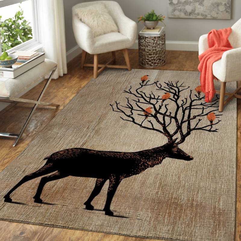 Wooden horns – Animals Area Rug Carpet