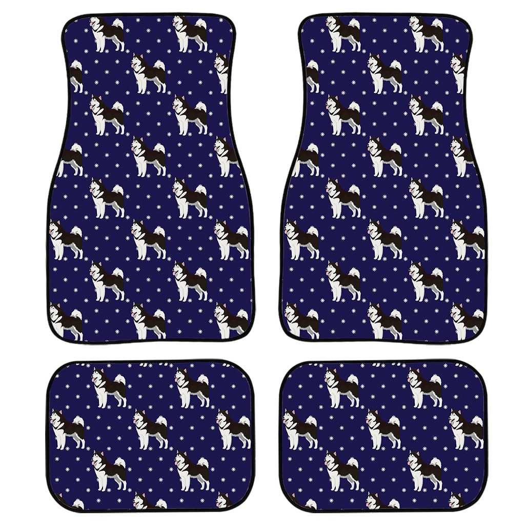 Alaskan Malamute Pattern Print Front And Back Car Floor Mats, Front Car Mat