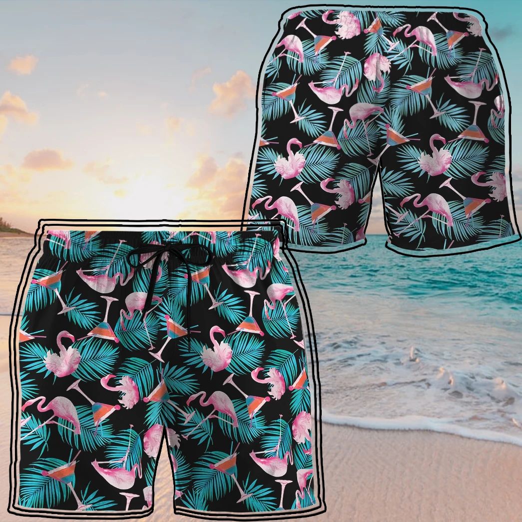 Alohazing Martini Flamingo Hawaii Beach Shorts Ha20437