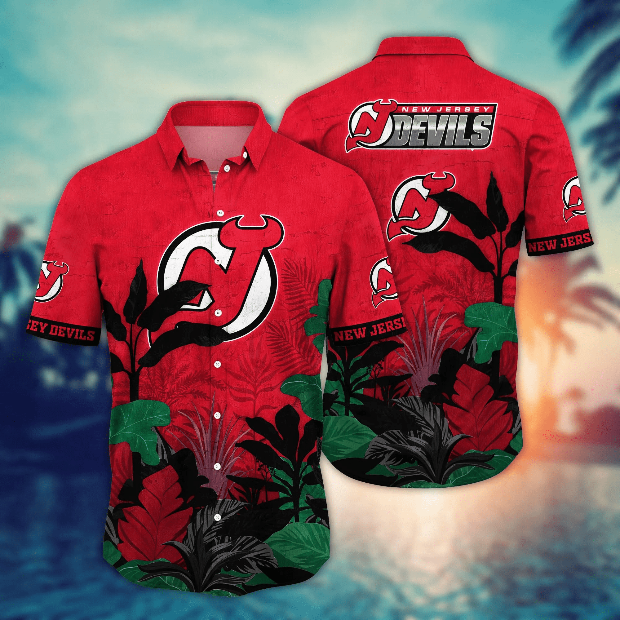 New Jersey Devils Nhl Hawaiian Shirt Brightness Aloha Shirt