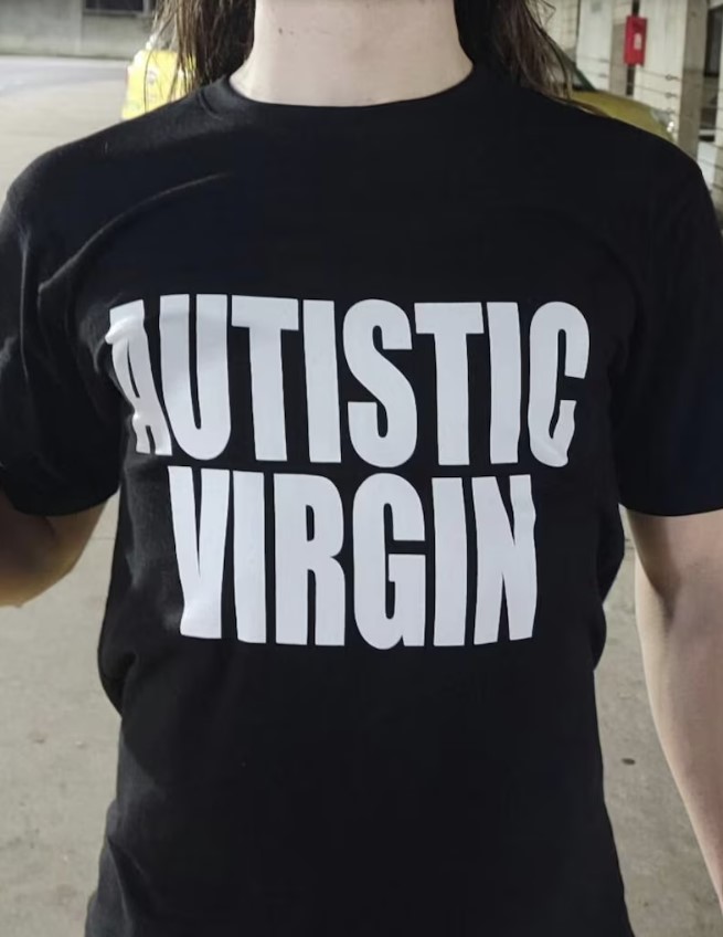 Autistic Virgin Cursed Twitter Meme Tee Shirt Outfit