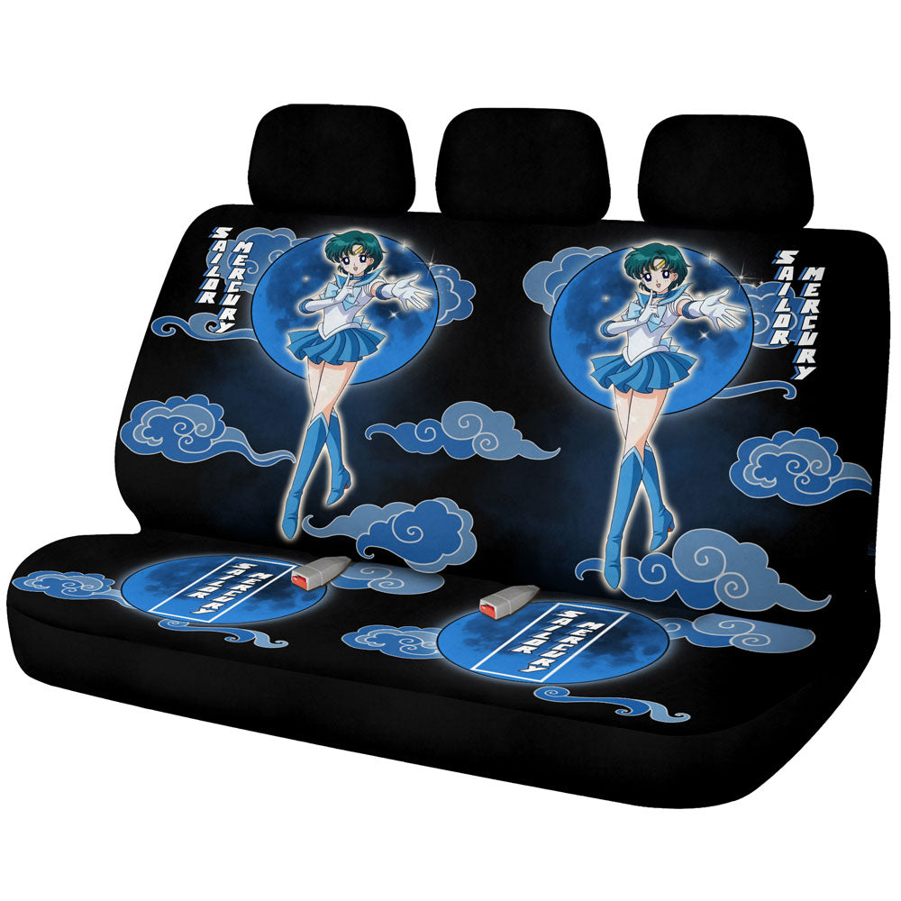 Sailor Mercury Car Back Seat Covers Custom Sailor Moon Anime Car Accessories