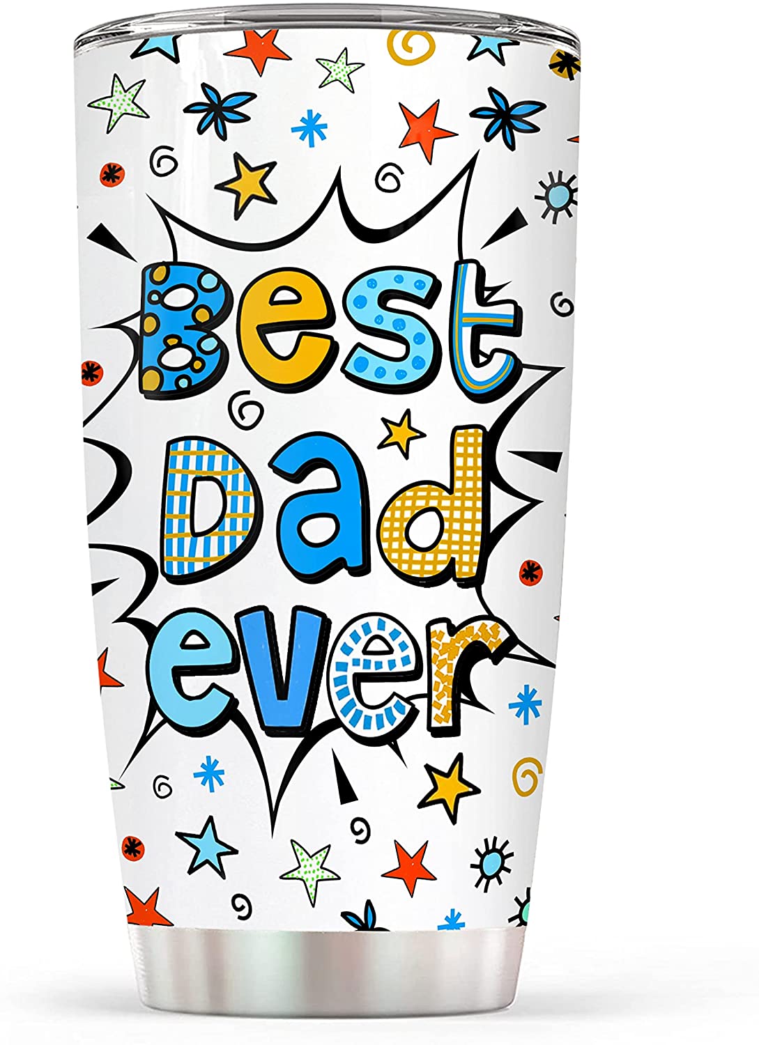 Gifts For Dad – Best Dad Ever 20Oz Insulated Stainless Steel Tumbler Cup With Lid – Worlds Best Dad Gifts From Daughter Son Kid On Fathers Day, Birthday, Valentines Day, Christmas