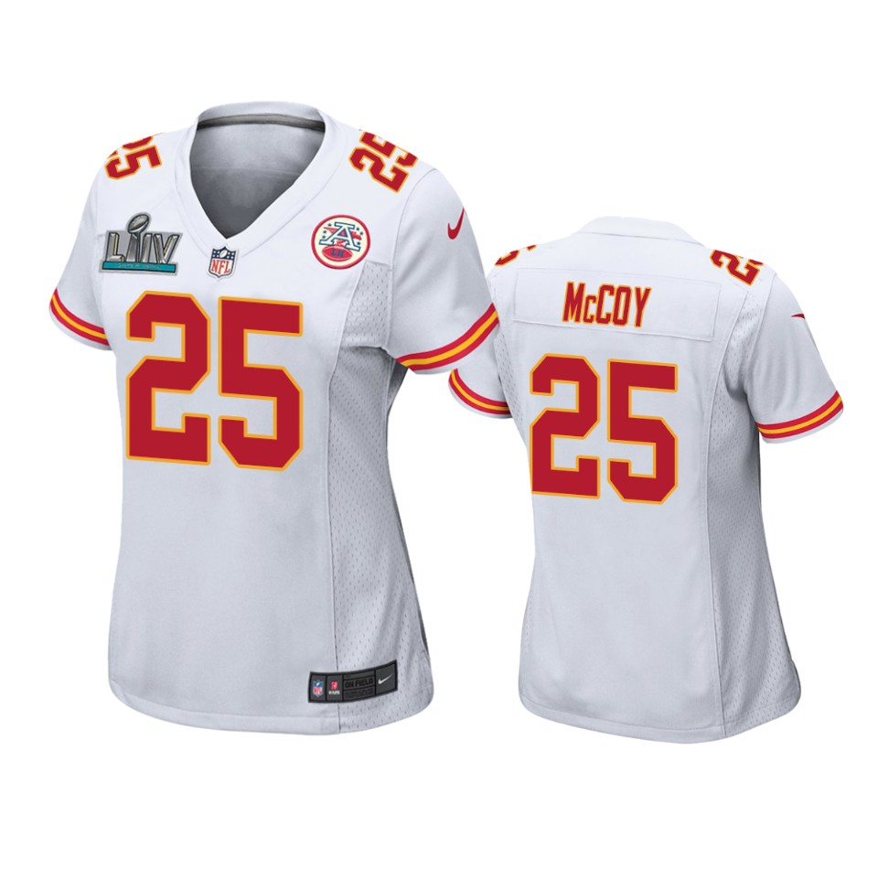 Womens Kansas City Chiefs Lesean Mccoy White Super Bowl Liv Game Jersey