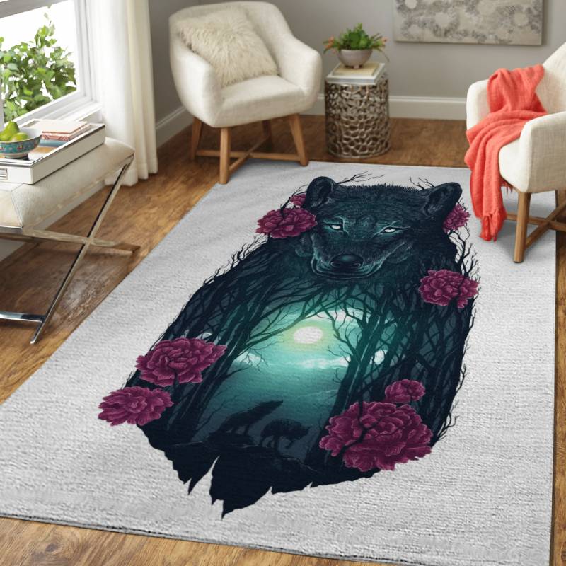 Running With The Wolves – Animals Area Rug Carpet