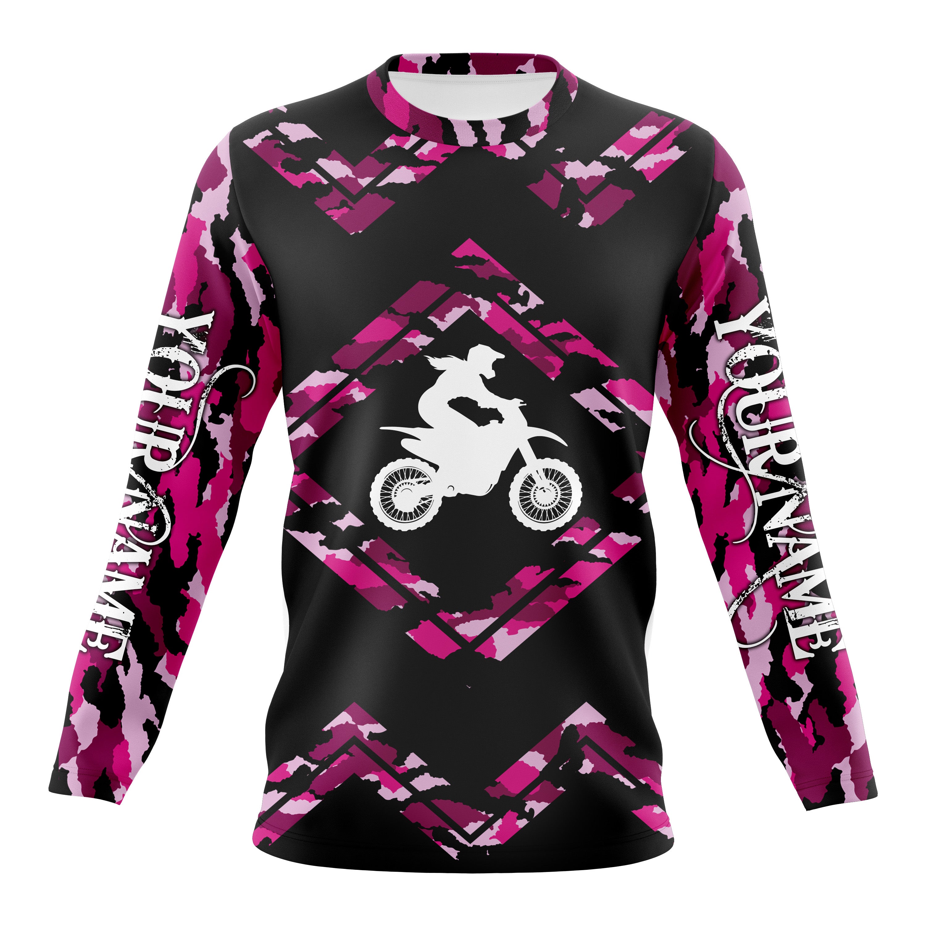 Pink Camo Girl Motocross Jersey Personalized Female Rider Shirt Motorcycle Women Jersey| Nms496