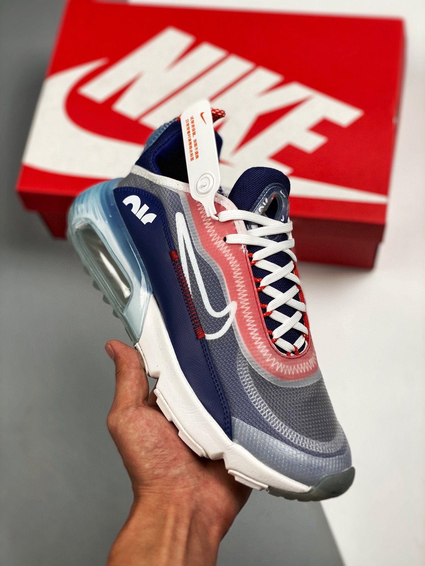 Nike Air Max 2090 USA SailChile Red-Deep Royal Blue 5339875