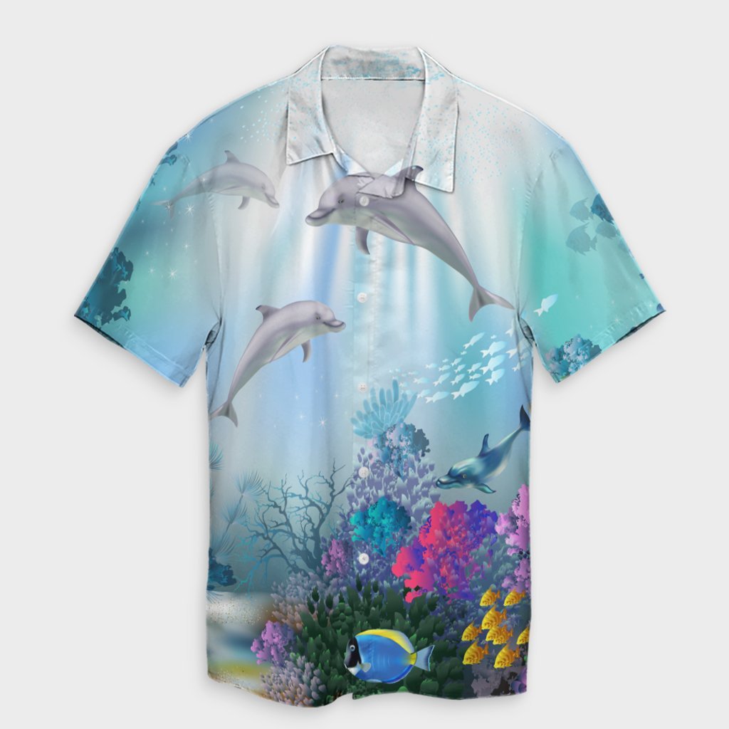 Hawaiian Dolphins Play The Ocean Polynesian Hawaiian Shirt – AH – J4R