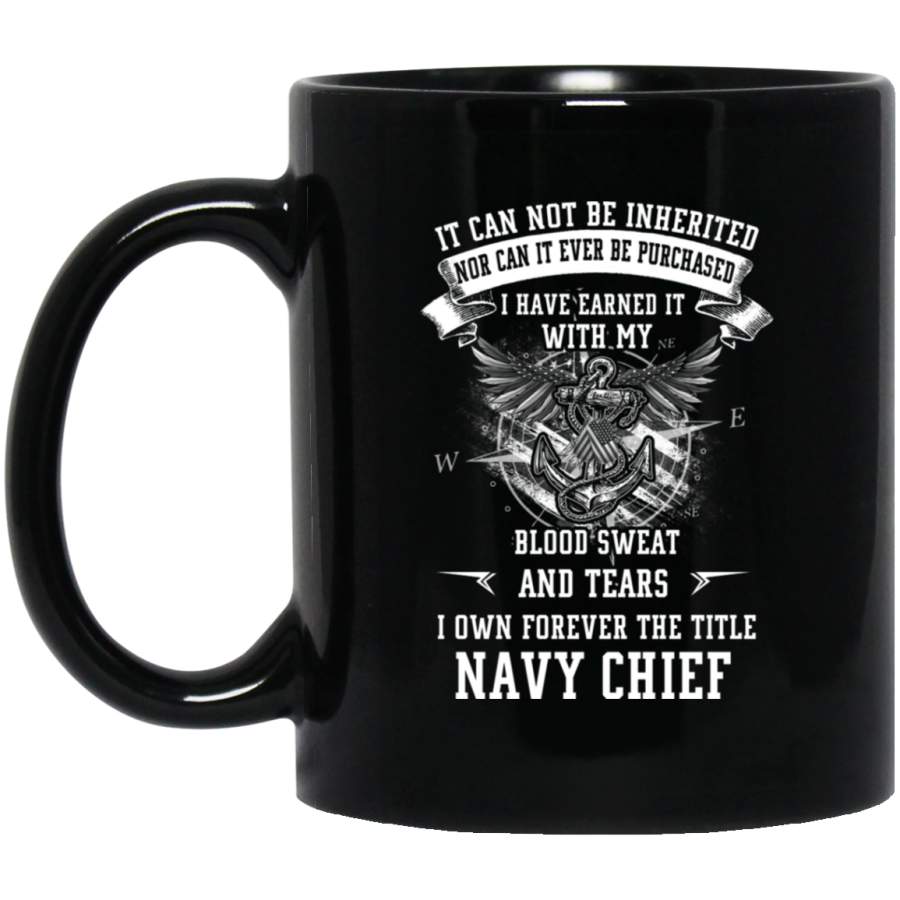 Mens Navy Chief It Can Not Be Inherited Or Purchased T-shirt