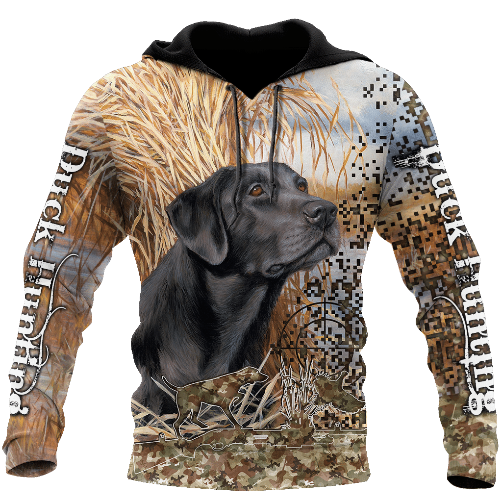 Duck Hunting Black Labrador Retriever 3D All Over Printed Shirts For Men And Women