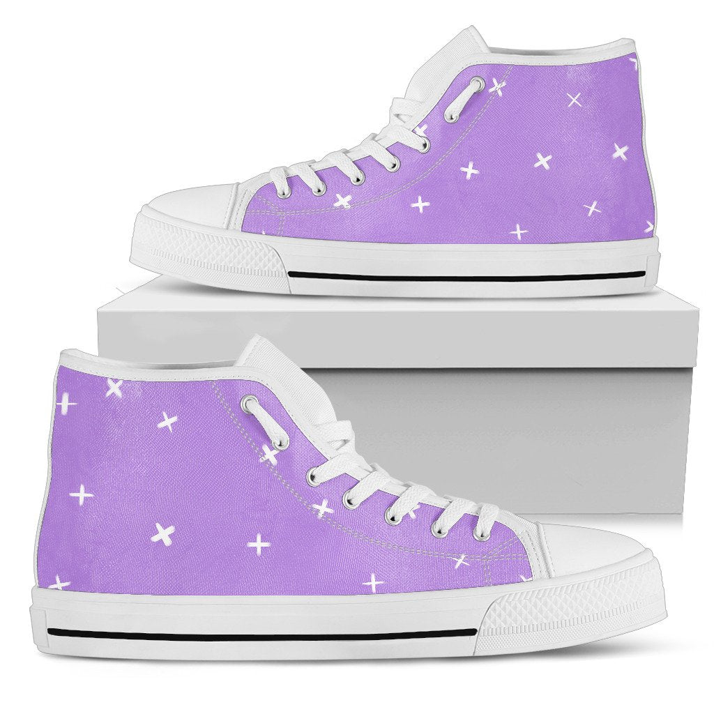 Lavender X, Womens High Top, Canvas Shoes, Spiritual,Streetwear,High Quality,High Tops Sneaker,Hippie, High Tops Printed,High Quality - Alwaysky Sneakers Design For Fan 2024