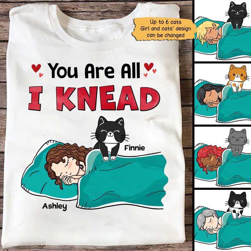 You Are All I We Knead Sleeping Chibi Cat Personalized Shirt