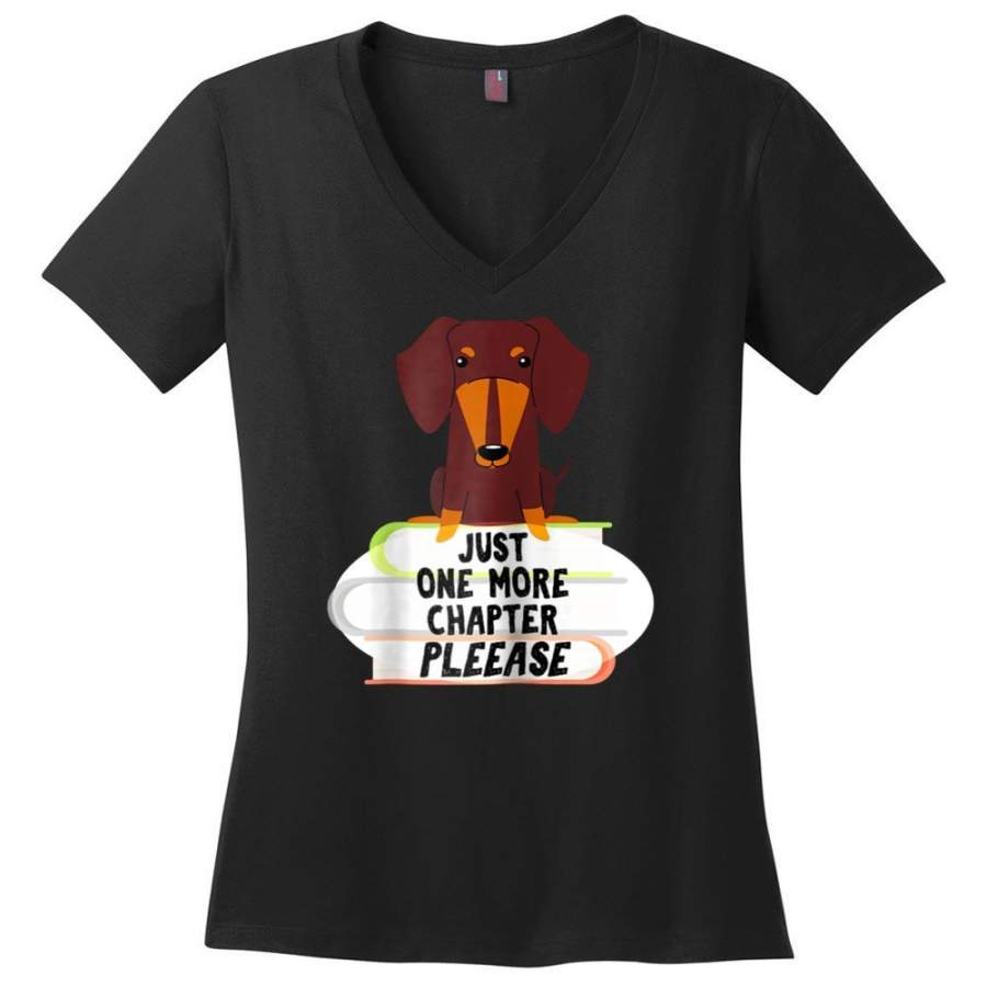 Crusoe The Celebrity Dachshund Ladies V-neck T-Shirt