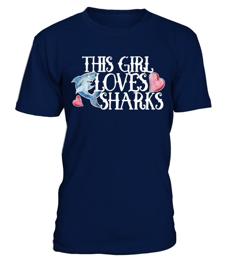 Valentine – This Girl Loves Sharks T Shirts C-3Mrdi