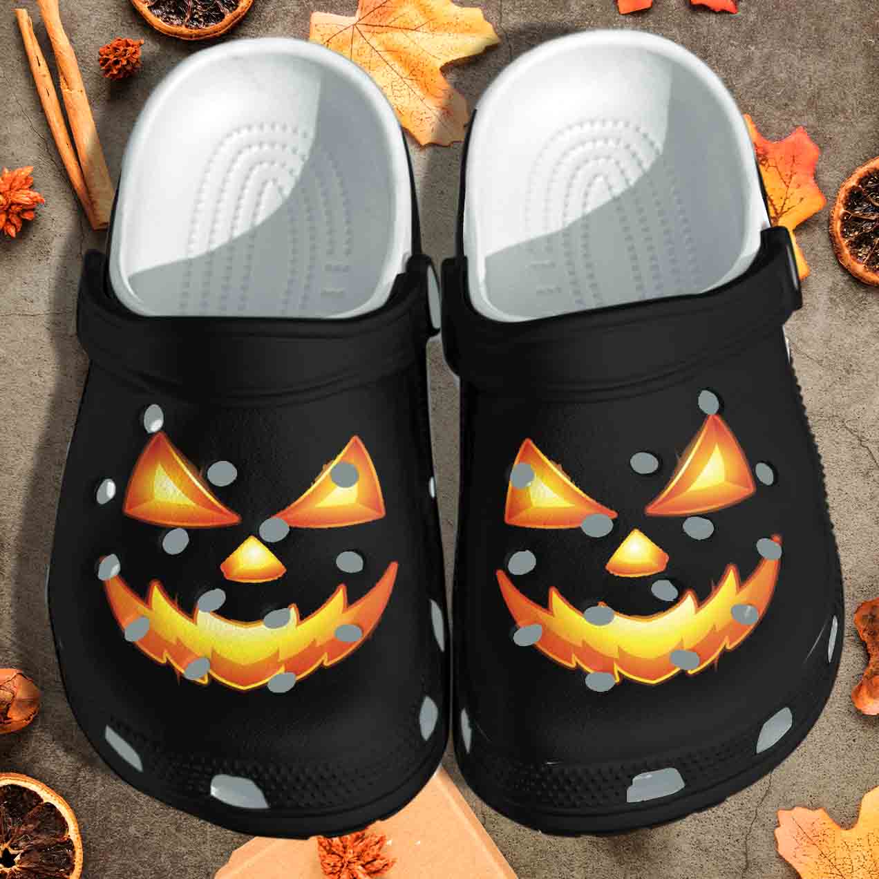 Pumpkin Face Cosplay Halloween Shoes Clog Crocs Crocband Clog Birthday Gift For Man Woman