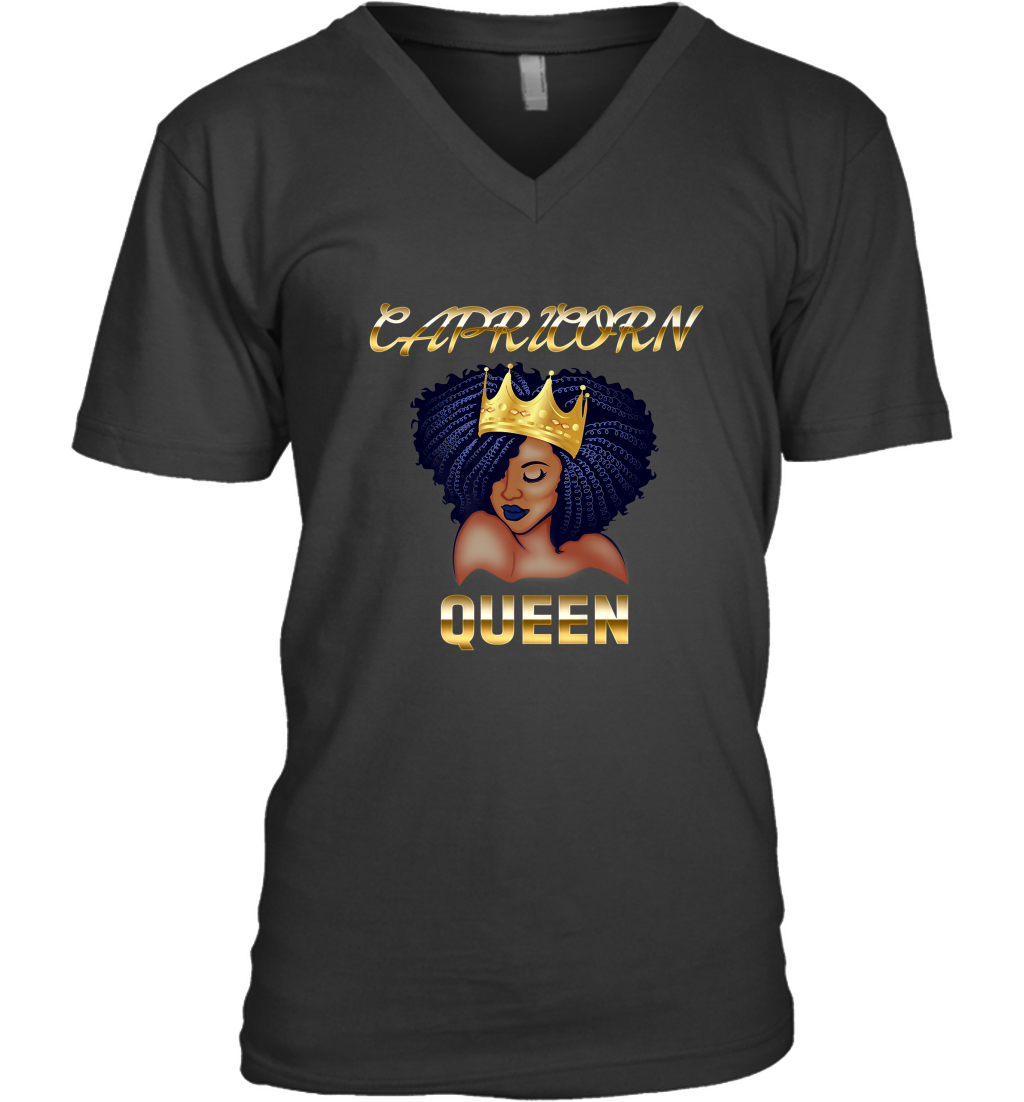 Capricorn Queen Born December January Black Queen Birthday Men’s V-Neck