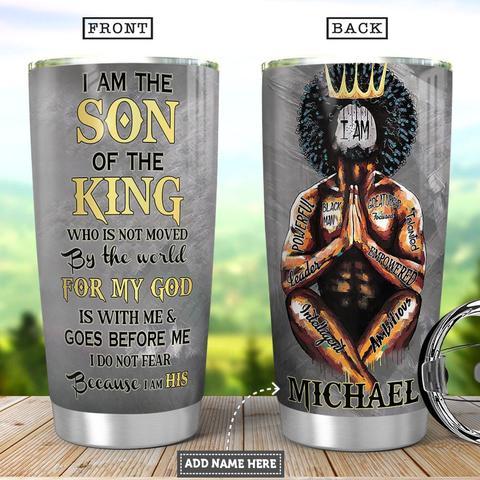 Black King Personalized Stainless Steel Tumbler, Personalized Tumblers, Tumbler Cups, Custom Tumblers