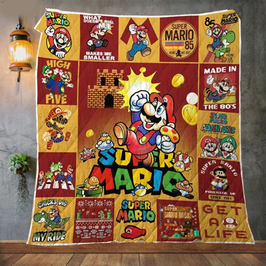 Super Mario Adventures Quilt Blanket