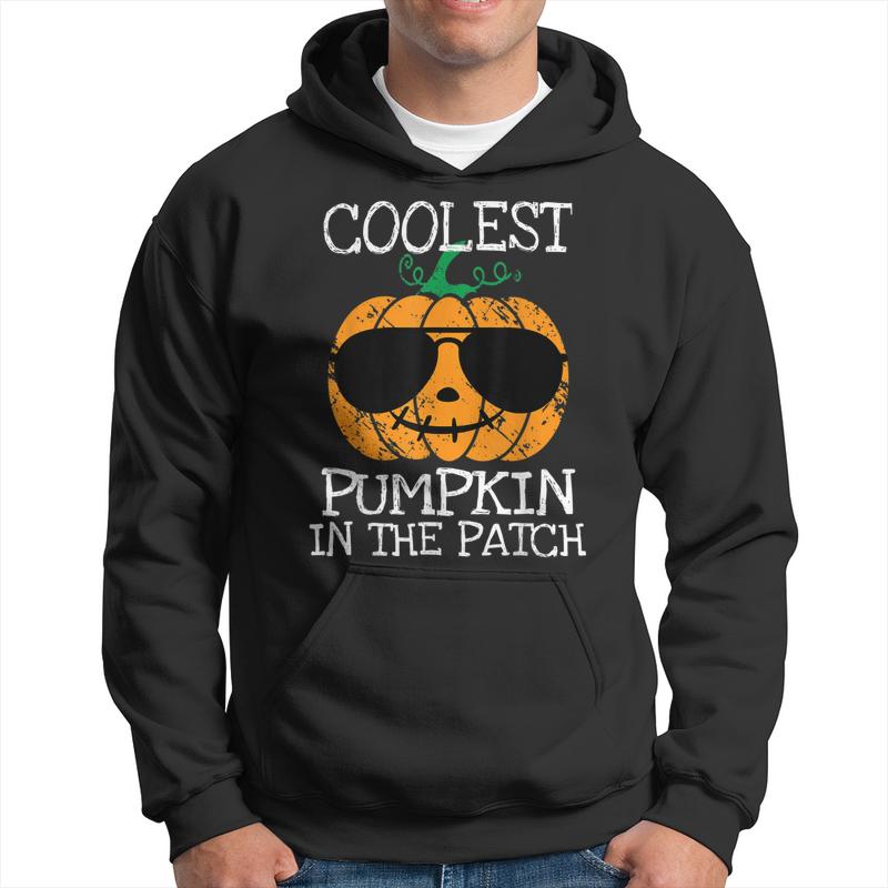 Kids Coolest Pumpkin In The Patch Halloween Boys Girls Men  Men Hoodie Graphic Print Hooded Sweatshirt